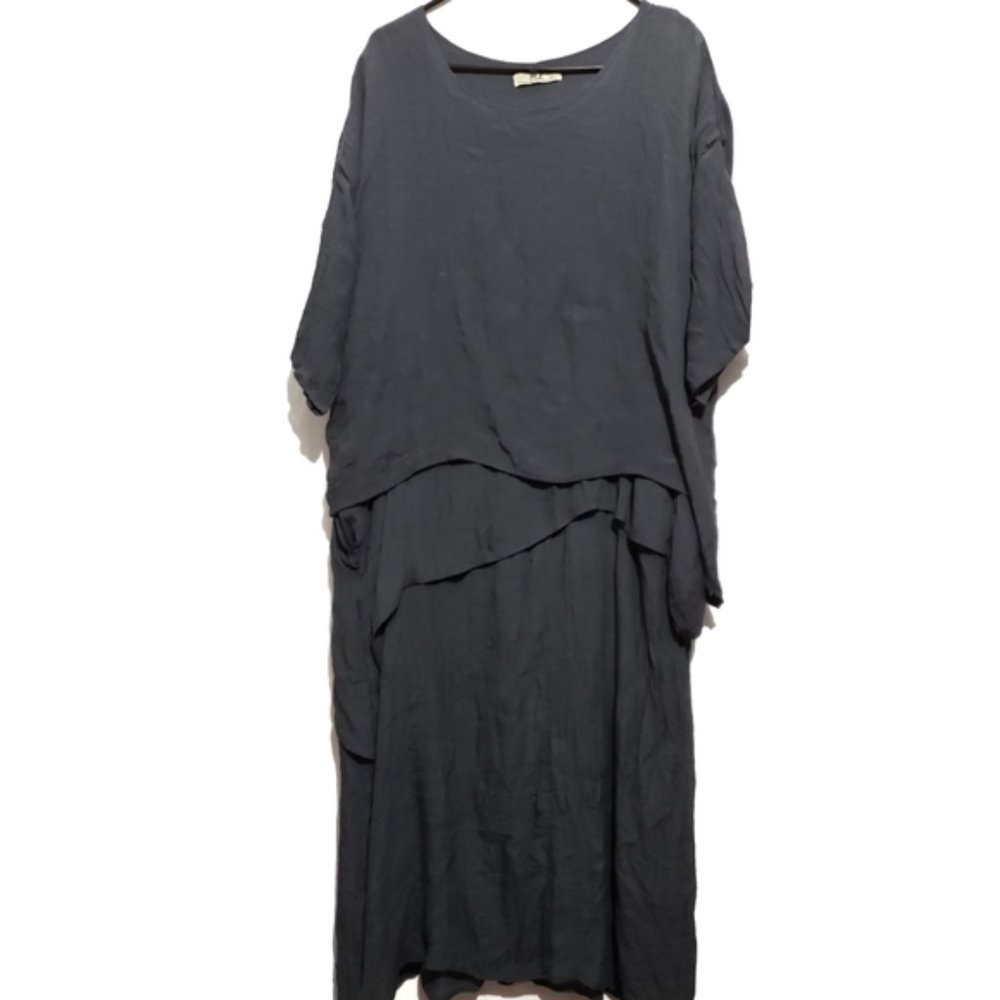 cottage core Vintage lagen look oversize gray maxi